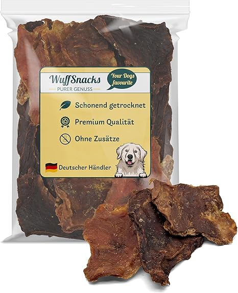 Beef jerky for dogs, 1 kg, dried meat dog, 100% beef, natural and dried beef, low fat and high protein, dried beef from Wuffsnacks