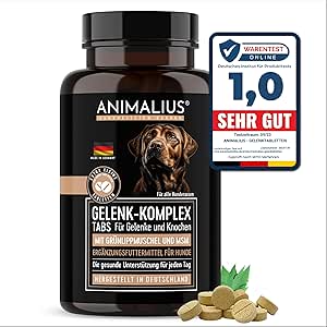 Animalius® Joint Tablets for Dogs Extra Small [For All Dog Breeds] - with Green-Lipped Mussel, MSM & Devil's Claw - Tested Dog Tablets for Normal Bones and Joints - Pack of 120 [Preventive]