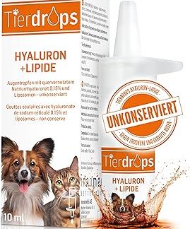 TIERDROPS Eye Drops for Dogs and Cats - 0.15% Crosslinked Hyaluronic and Liposomes - Natural Eye Care Eye Drops Without Preservatives Against Dry, Red or Irritated Eyes