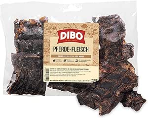 DIBO Horse Meat, 250 g Bag, the Small Natural Chew Snack or Treat for In Between, Dog Food, Quality Chew Items Without Chemicals