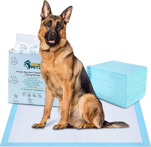 Ownpets 80 x 90 cm Large Dog Training Pads, Pack of 40 Absorbent Dog Toilet Mat, Pee Pads, Pipi Mats for Dogs, Incontinence Pad Disposable, Quick Drying Surface, for Large Dogs