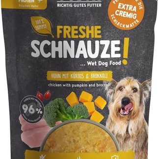 Bosch Freshe Snout, Chicken with Pumpkin and Broccoli, 1 x 250 g, Gentle Steam-Cooked Wet Food for Dogs, Complete Food with High Meat Content, 250 g Wet Dog Food