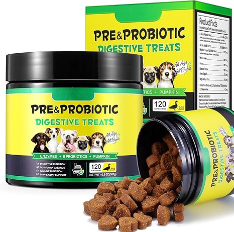 Probiotic Chewable Tablets for Dogs, Probiotics Dog Intestinal Health, Dog Intestinal Flora Building, Gastrointestinal Flora Dogs, Allergies, Yeast Balance, Immune System and General Health Supports