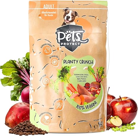 Planty Crunch - 100% Vegan Dog Food Dry (5000 g) | Vegan Dog Food, Allergy Friendly, Grain & Soy Free, with Carnitine, Vitamin B12 & D3