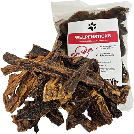 FROKI Premium Puppy Sticks from Beef Udder for Large and Small Dogs 500 g 100% Beef 100% Natural Food Snack Dog Treats Natural Chew Snack Dental Care No Additives