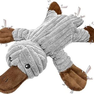 Hundespielzeug Indestructible Duck Plush Dog Toy, Puppy Toy, Cuddly Toy with Crinkle Paper and Dog Rope, Dog Chew Toy Intelligence for Puppies, Small, Medium, Large Dogs