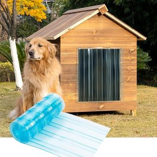 Uross Replacement Flaps for Dog Door, Transparent Plastic Strip Curtain 20 cm x 180 cm, PVC Strapping Curtain for DIY Dog House Door, Dog Door Flap Door Strips, Door Flap Strips for Dog Kennels