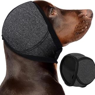 Dog Earmuffs with Noise Cancellation, Elastic Wrap with Sound Insulation, Elastic Hearing Protection for Dogs, for Noise Blocking, Calming, Winter, Bathing, Drying