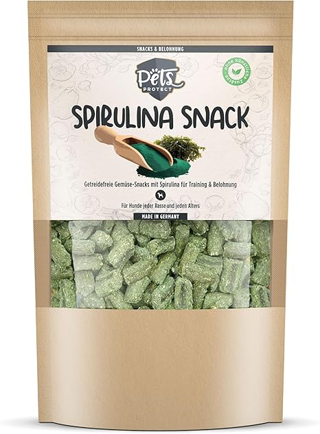 Spirulina Snack, Vegan Dog Treats Made from Alfalfa, Spinach, Spirulina & Seaweed/Knottang, Grain-Free, No Artificial Additives, For Dogs of All Ages, 150 g, Made in Germany