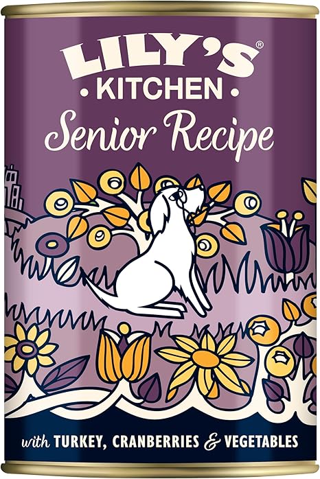 Lily's Kitchen Made with natural ingredients, canned wet food dog senior formula with turkey, 6 x 400 g