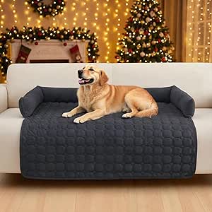 OKYUK Premium Dog Bed - Sofa Protection for Pets, Handmade and Washable Dog Cushion, Fluffy Dog Mat for All Sizes (Corduroy Cool Grey, 90 x 90 cm)
