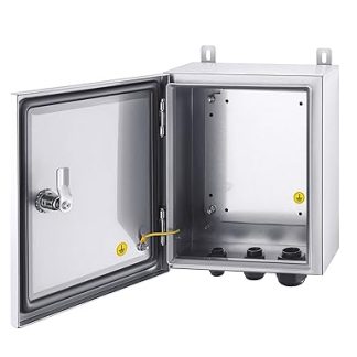 Ordentlich IP65 Weatherproof Stainless Steel Box Wall Mounted Electronic Devices Enclosure Box with Mounting Plate and Wall Mount (12 x 10 x 6)