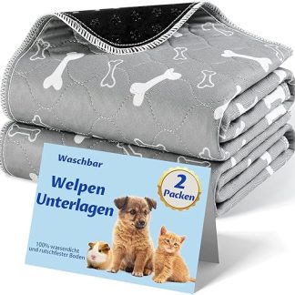 Baodan Washable Pet Urine Pad, 2 Pack 90 x 80 cm Reusable Puppy Pads Mat for Dogs, Quick Absorbing Puppy Pads for Dogs, Cats, Guinea Pigs