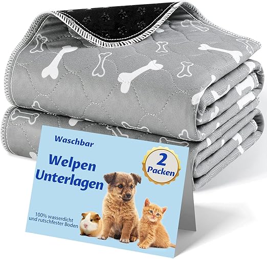 Baodan Washable Pet Urine Pad, 2 Pack 90 x 80 cm Reusable Puppy Pads Mat for Dogs, Quick Absorbing Puppy Pads for Dogs, Cats, Guinea Pigs