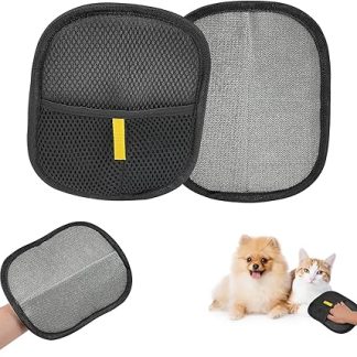 runpeak Pack of 2 Pet Hair Remover Glove - Efficient Hair Removal, Cat Hair Remover, Double Sided Fur Magnet, Reusable Hair Removal Glove Animals with Anti-Static Function
