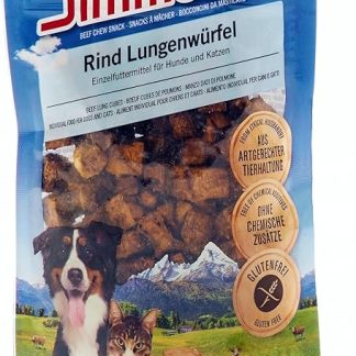 DeliBest Simmental Beef Lung Cube Mini I Healthy Beef Chew Snacks for Dogs and Cats I Beef Lungs Particularly Digestible I Training Snack Dog Sports I Delicious Dog Snacks 60 g