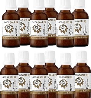 Senagold Schüssler Salts Globules No. 1-12, 12 x 50 g, Set of 12