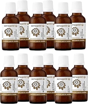 Senagold Schüssler Salts Globules No. 1-12, 12 x 50 g, Set of 12