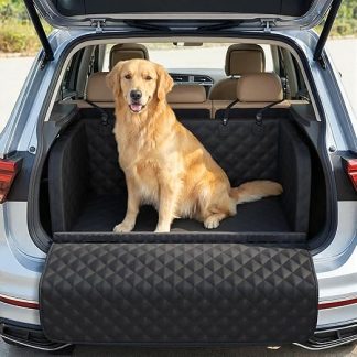 pecute Car Boot Protector Dog Quilted with Sides and Bumper Protection - Sponge Anti-Collision Protection - SUV Universal Car Boot Dog Blanket Waterproof & Scratch-Resistant L