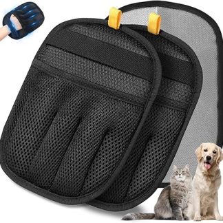 Zivacate Pet Hair Remover Glove - Reusable Electrostatic Pet Hair Remover, Double-Sided Grooming Gloves for Couch, Furniture, Carpet, Car Seat - Pack of 2