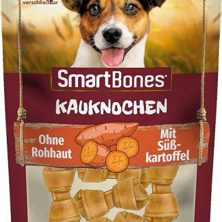 SmartBones Chew Bone Mini - Chew Snack with Sweet Potato for Small Dogs, Soft Texture Bone, No Rawhide - Pack of 8