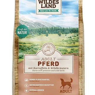 Wildes Land - No. 3 Horse - 1 Kg - With Potatoes And Wild Herbs - Gluten-free And Hypoallergenic - Dry Food For Dogs - Dog Food With High Meat Content. High Compatibility