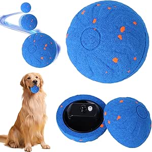 Rhyhome Interactive Dog Ball - Wicked Ball Air Self Moving Dog Ball, Intelligent Interactive Dog Toy with 3 Play Modes, Birthday Gift with LED Lights - Blue
