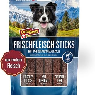 DeliBest Premium Horse Meat Sticks I Dog Treats with Valuable Ingredients is Easy to Digest I Cold Shaped - Very Tasty Dog Snack Made of Fresh Meat