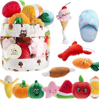 Nocciola Squeaky Toys for Dogs, Cute Puppy Toy, Plush Toy for Small and Medium Dogs, 12 Pieces with Carry Bag