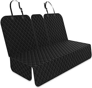 Yonktoo Dog Car Seat Cover, Waterproof, Non-Slip, Scratch-Resistant and Easy to Clean, Protector for 60/40 Split Bench in Cars and SUVs, Black, Standard - 52 W