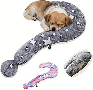 CHULPET Dog Cushion, Washable Dog Cushion with Interchangeable Cushion Cover, Glow in the Dark Cat Cushion, Cosy Neck Support for Deep Sleep