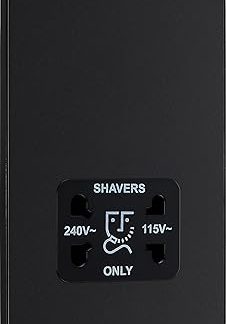BG Electrical Evolve Dual Voltage Shaver Socket, 115/240V