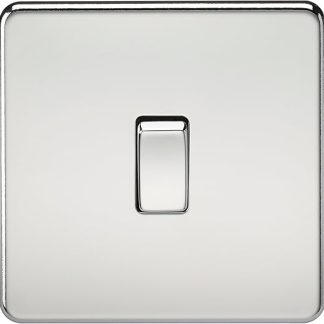Knightsbridge SF2000PC Screwless 10 A 1-Gang 2 Way Switch, Polished Chrome