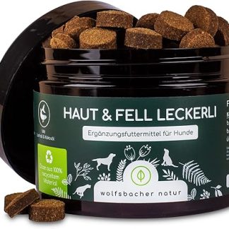 Omega 3 for Dogs - With Salmon Oil, Coconut Oil, Brewer's Yeast | 125 Treats Against Itching, for Healthy Skin and Shiny Coat