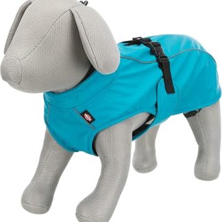 TRIXIE Vimy Raincoat for Dogs S Turquoise - Dog Rain Jacket with Reflective Elements for More Safety in the Dark - Comfortable & Adjustable - 2977