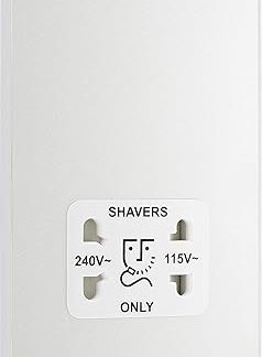 BG Electrical Evolve Dual Voltage Shaver Socket, 115/240V, Pearlescent White