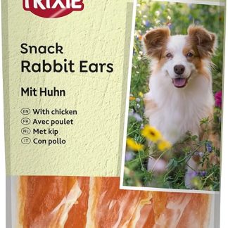 TRIXIE Rabbit Ears with Chicken - Gluten-Free Dog Snack - High Meat Content - 80 g - 31808