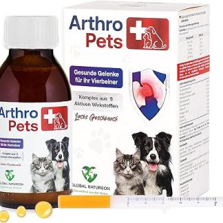ArthroPets+ Alternative to Joint Tablets for Dogs and Cats, Joint Complex of 9 Highly Concentrated Active Ingredients on Salmon Oil Base, Joint Protection for Dogs and Cats, Omega 3, VIT. D3-100 ml