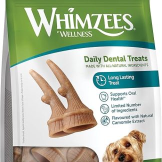 WHIMZEES Antler Antler Small Dog Snack Small Size 24 Count Calming No Sugar Added Grain Free Natural Low Fat