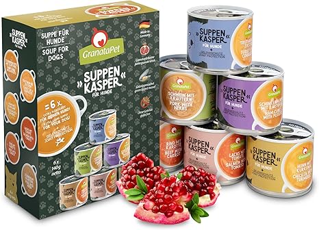 GranataPet Suppenkasper Multipack, Soup for Happy Dogs, Snack with Green-Lipped Mussel & Minerals, Dog Food without Grain for a Species-Appropriate Diet, 140 g
