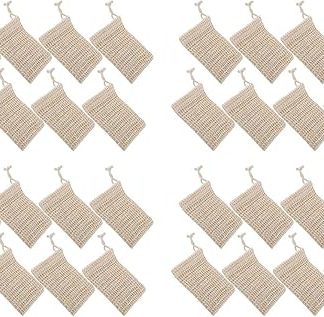 40 Packs Natural Sisal Soap Bags Peeling to Protect Soaps Protection Bag Holder