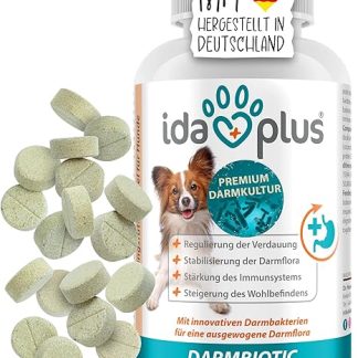 Ida Plus Darmbiotic - Probiotics for Intestinal Restoration for the Dog - Build Intestinal Flora After Diarrhoea - Healthy Active Gut Bacteria - Immune System - Regulation Digestion - 120 Tablets