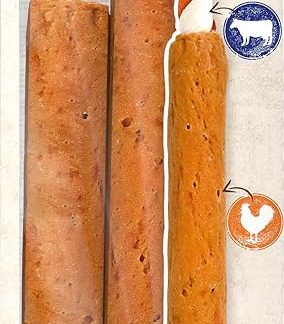 8in1 Triple Flavour Mega Ribs Large Chew Sticks for Dogs - Chews with Extra Meat, 140 g Bag (Pack of 2)