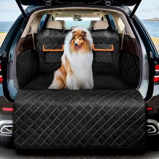 DATEFUN Dog Boot Protector with Side Protection and Bumper Protection – Universal Dog Blanket Boot – Waterproof and Scratch-Resistant Dog Blanket Car Boot Protection Mat for SUV, Van and Estate