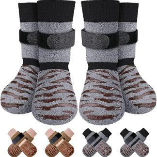 Eyein 2 Pairs Dog Socks Paw Protector Grey L