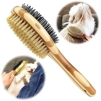 Dog Brush & Cat Brush, Double Brush for Dogs and Cats, Pin Dog Brush for Knots & Undercoat - Short & Long Hair