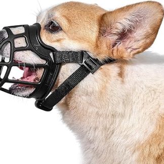OneTigris Muzzle, Soft Muzzle for Dogs, Durable Rubber, Adjustable Webbing, Suitable for Muzzles of Medium and Large Dogs, Prevents Barking, Biting and Chewing (M)