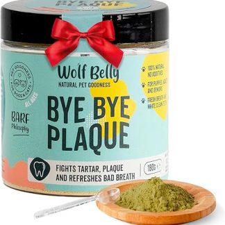 Wolf Belly - Tartar Remover for Dogs and Cats 100% Natural (180 g) Alternative to Toothbrush and Toothpaste | Dental Care in Powder Form | Reduces Bad Breath - Made in Europe
