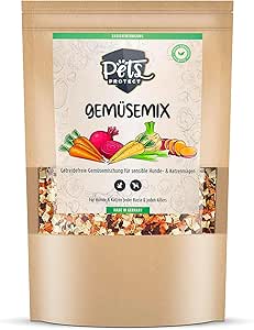 Pets Protect 1 kg Vegetable Mix for Dogs and Cats, 100% Natural Vegetable Flakes Made in Germany, Barf Additive Dog, Grain-Free, No Artificial Additives, For Allergy Sufferers