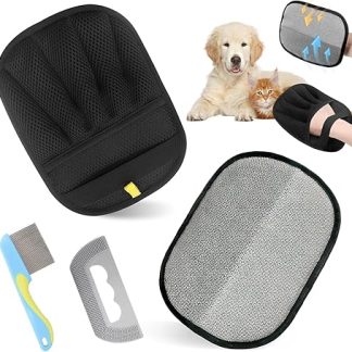 MSLHUB Pet Hair Remover Glove for Dogs & Cats, Pack of 2 Antistatic Hair Removal Gloves for Removing Pet Hair, Fur Magnet Gloves, Double-Sided for Couch, Furniture, Carpet, Car
